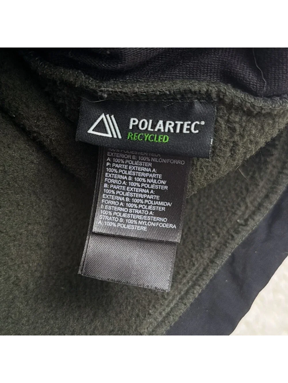 The North Face Denali Fleece Jacket Mens L Olive Green Black Polartec Full Zip